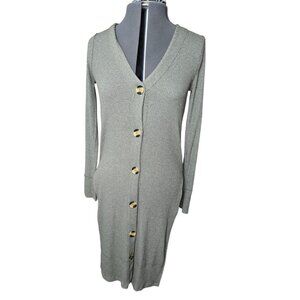 We The Free Ribbed Knit Button-Down Long Sleeve Cardigan Duster XS
